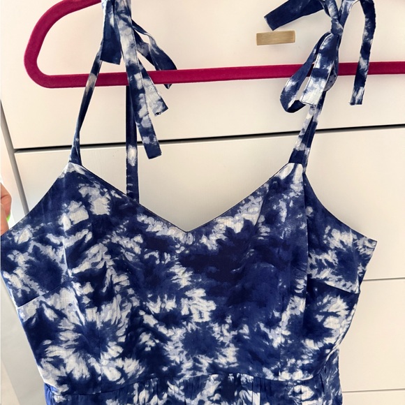 GAP Blue and White Tie-Dye Maxi Dress with Tie Straps Size 10 - Picture 5 of 8